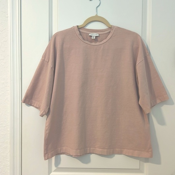 ASOS Topshop Oversized Drop Shoulder Boxy Short Sleeve Crew Neck Tee Shirt Pink - Picture 3 of 8